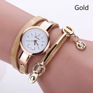 Gold and Tan Wrap Around Watch